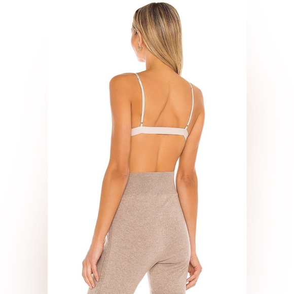 Johnathan Simkhai Jersey Triangle Bralette Champagne Large NWT - Picture 3 of 12